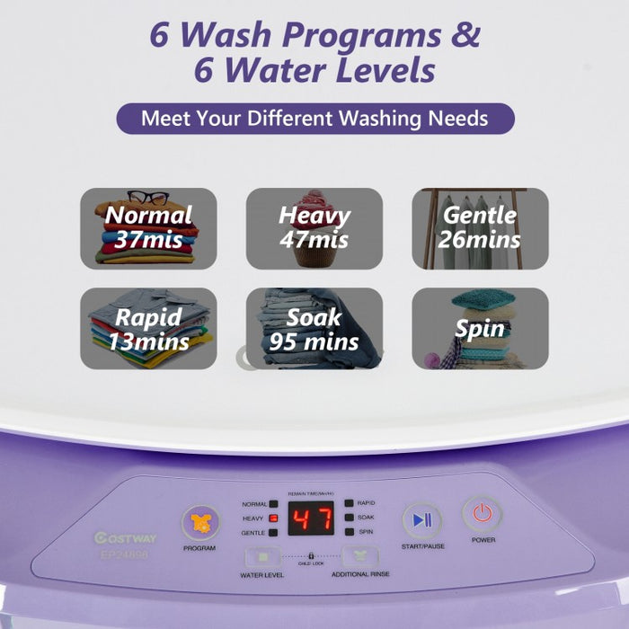Costway 8lbs Portable Washing Machine with 6 Wash Modes
