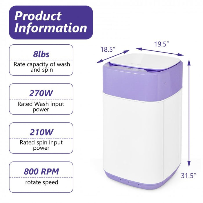 Costway 8lbs Portable Washing Machine with 6 Wash Modes