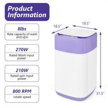 Charger l&#39;image dans la galerie, Costway 8lbs Portable Washing Machine with 6 Wash Modes
