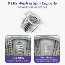 Charger l&#39;image dans la galerie, Costway 8lbs Portable Washing Machine with 6 Wash Modes
