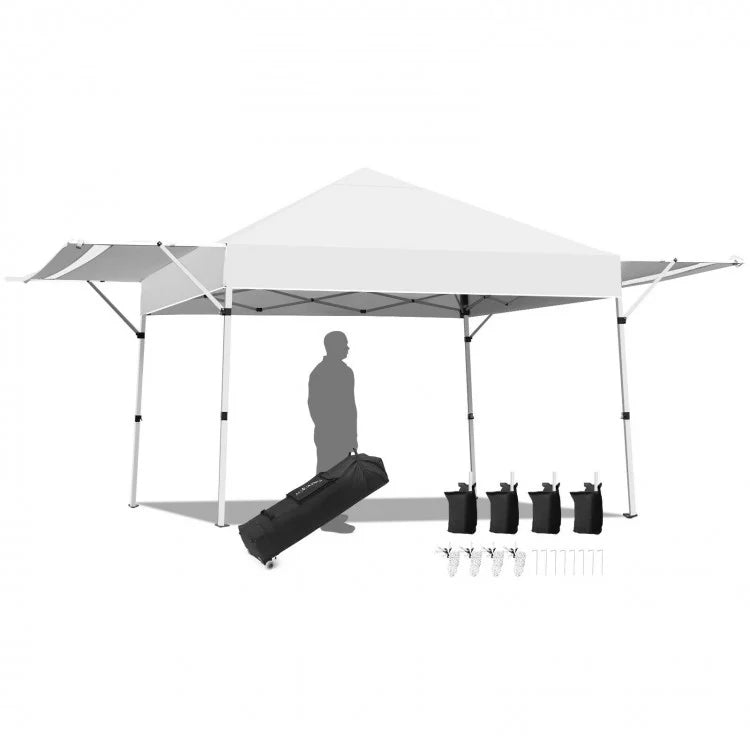 Costway 17x10 ft Outdoor Canopy Pop-Up Sunshade Adjustable Gazebo - Suitable for Backyard Garden Parties