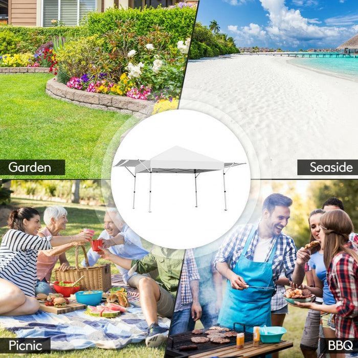 Costway 17x10 ft Outdoor Canopy Pop-Up Sunshade Adjustable Gazebo - Suitable for Backyard Garden Parties