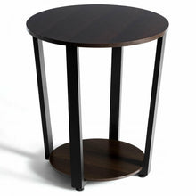 Load image into Gallery viewer, Costway Modern Round Dining Room Table and Sofa Side Table with Removable Bottom Shelf - Suitable for Living Room, Dining Room, and Cafe
