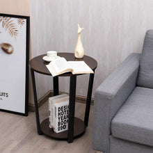 Load image into Gallery viewer, Costway Modern Round Dining Room Table and Sofa Side Table with Removable Bottom Shelf - Suitable for Living Room, Dining Room, and Cafe
