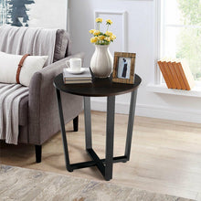 Load image into Gallery viewer, Costway Modern Round Dining Room Table and Sofa Side Table with Removable Bottom Shelf - Suitable for Living Room, Dining Room, and Cafe
