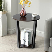 Load image into Gallery viewer, Costway Modern Round Dining Room Table and Sofa Side Table with Removable Bottom Shelf - Suitable for Living Room, Dining Room, and Cafe
