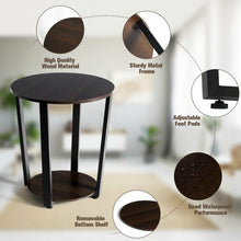 Load image into Gallery viewer, Costway Modern Round Dining Room Table and Sofa Side Table with Removable Bottom Shelf - Suitable for Living Room, Dining Room, and Cafe

