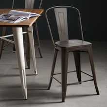 Load image into Gallery viewer, Industrial Style Dining Chairs - 4-Piece Set Bar Stools - Suitable for Bistro, Café, and Restaurant
