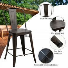 Load image into Gallery viewer, Industrial Style Dining Chairs - 4-Piece Set Bar Stools - Suitable for Bistro, Café, and Restaurant
