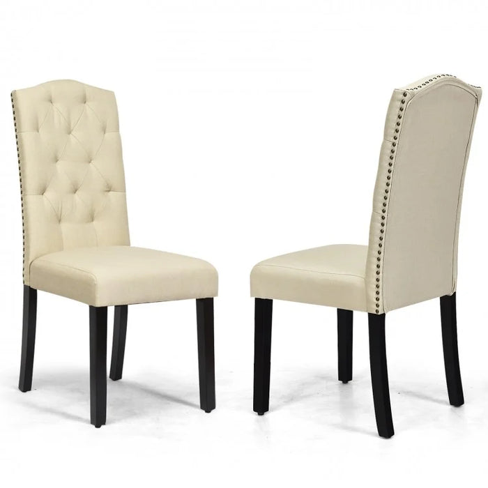 Modern Minimalist High-Back Dining Chair with Upholstered Velvet Cushion
