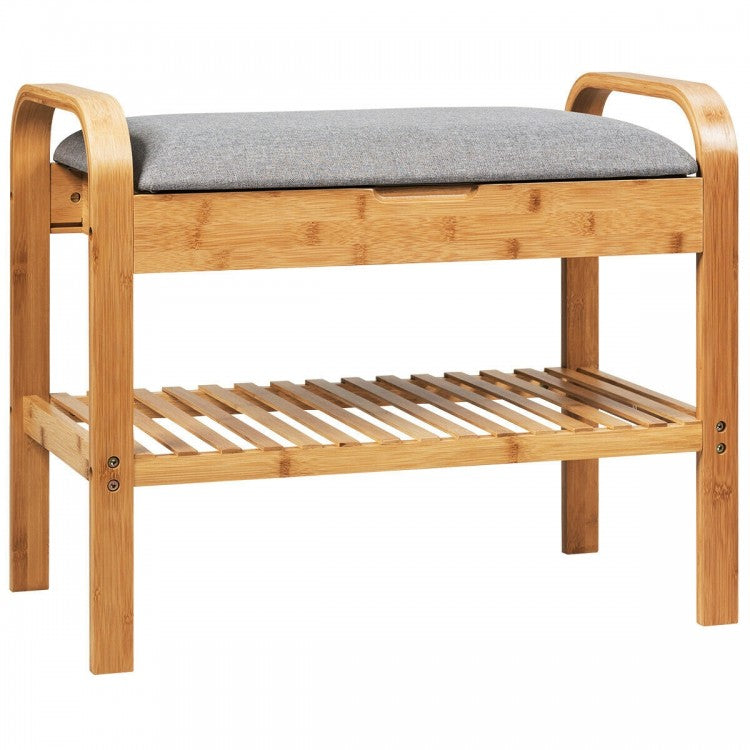 Entryway Storage Bench with Shoe Rack
