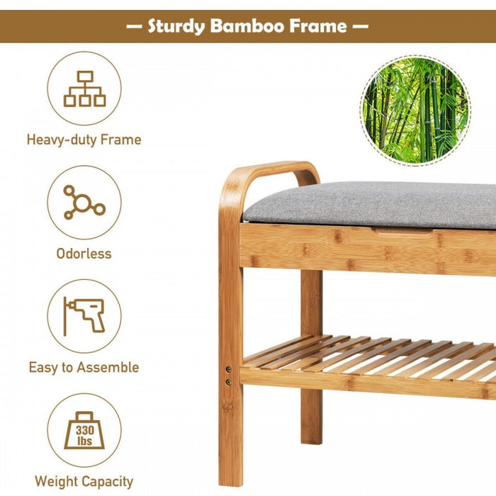 Entryway Storage Bench with Shoe Rack