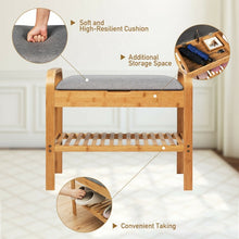 Load image into Gallery viewer, Entryway Storage Bench with Shoe Rack
