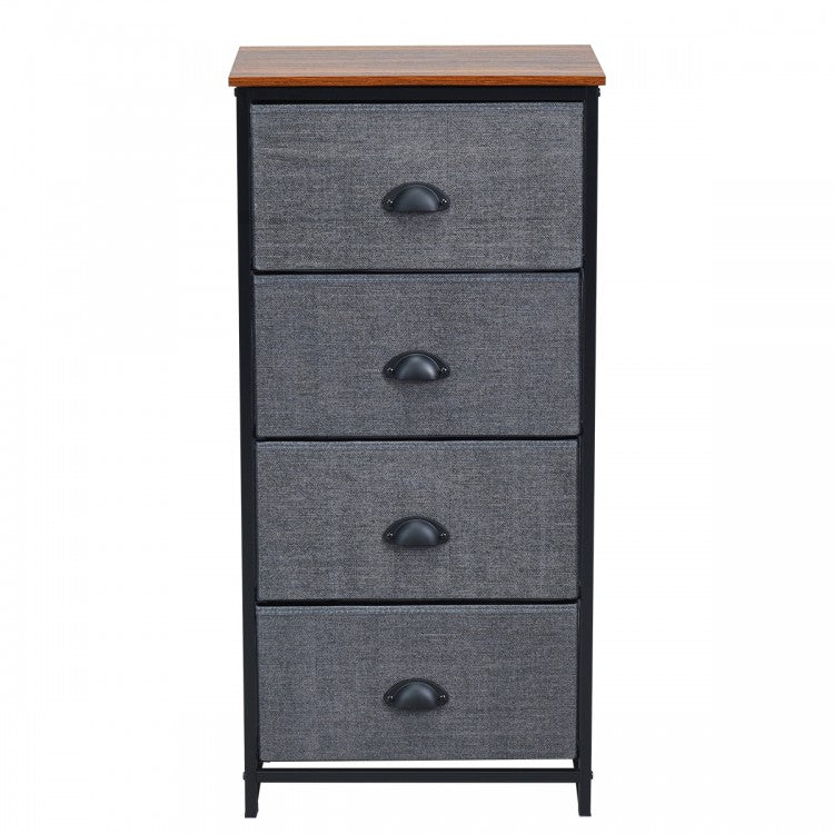Removable Non-Woven Fabric 4-Drawer Bedside Cabinet Storage Chest