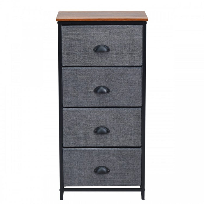 Removable Non-Woven Fabric 4-Drawer Bedside Cabinet Storage Chest