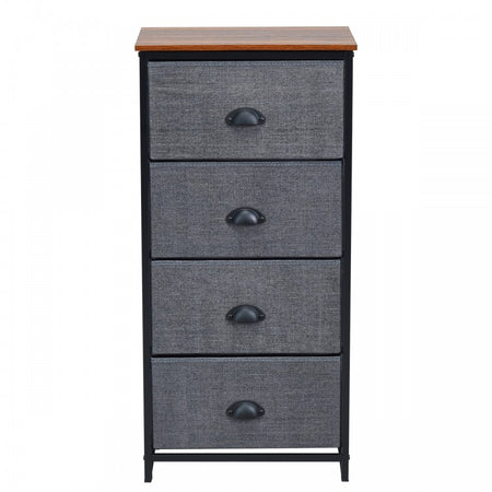 Removable Non-Woven Fabric 4-Drawer Bedside Cabinet Storage Chest