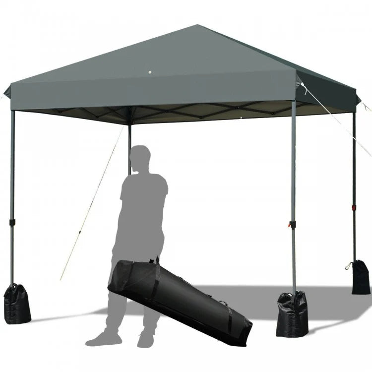 Outdoor Camping Portable 8x8 feet Pop-Up Gray Canopy Tent