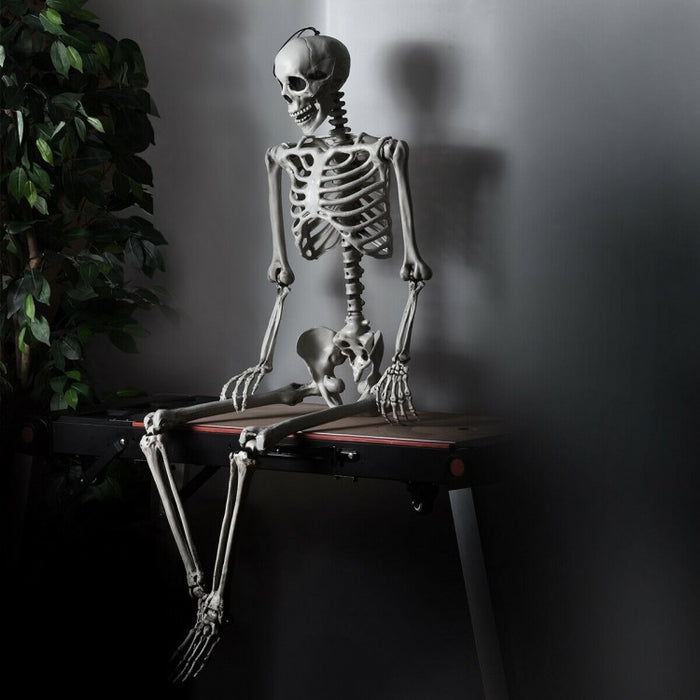 Costway 5.4 ft Halloween Skeleton Decoration Adjustable Life-Size - Suitable for Haunted House Party Decor
