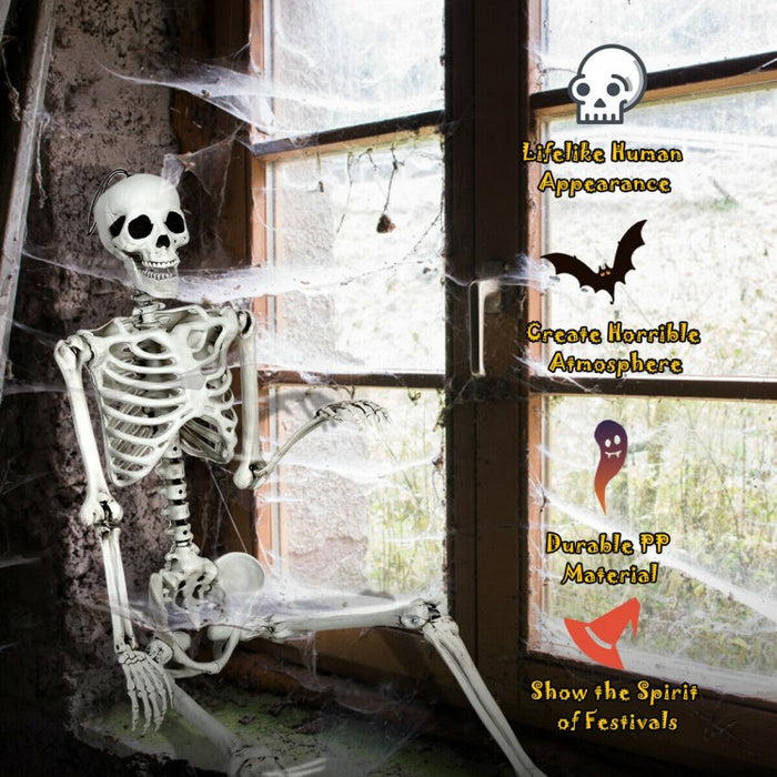 Costway 5.4 ft Halloween Skeleton Decoration Adjustable Life-Size - Suitable for Haunted House Party Decor