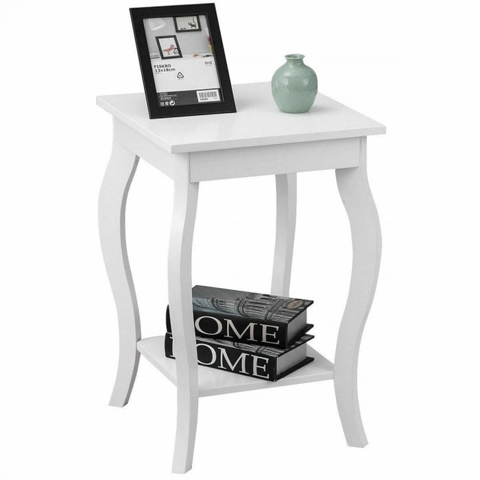 Costway Modern White Side Table Night Stand - Sofa End Table, Suitable for Bedroom and Living Room Decor