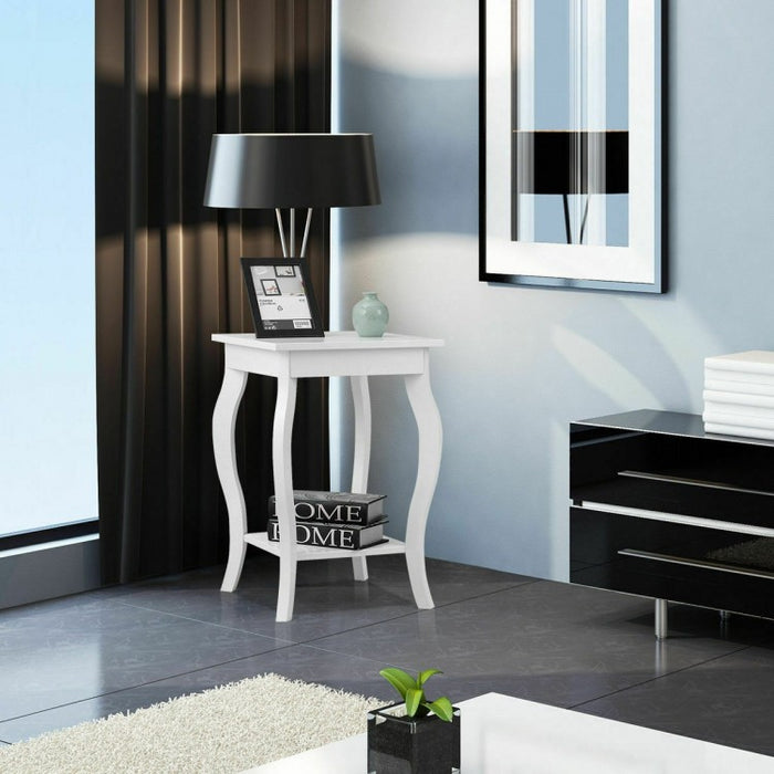 Costway Modern White Side Table Night Stand - Sofa End Table, Suitable for Bedroom and Living Room Decor