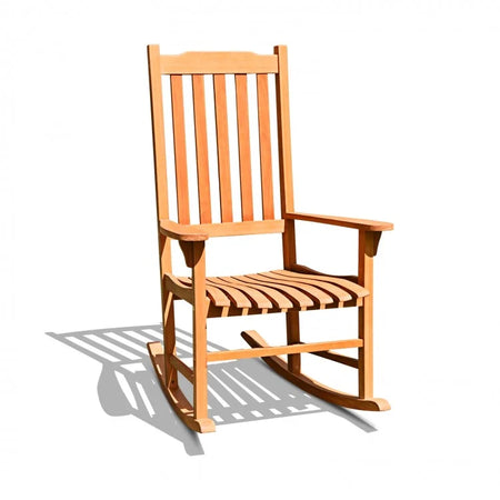 Outdoor Patio Garden Wooden Single-Seat Rocking Chair