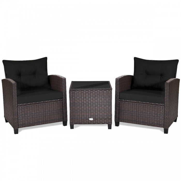 3-Piece Outdoor Patio Furniture Set with Built-in Cushions