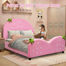 Load image into Gallery viewer, Strawberry Pattern Velvet Children&#39;s Bed in Pink
