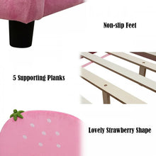 Load image into Gallery viewer, Strawberry Pattern Velvet Children&#39;s Bed in Pink
