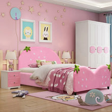 Load image into Gallery viewer, Strawberry Pattern Velvet Children&#39;s Bed in Pink
