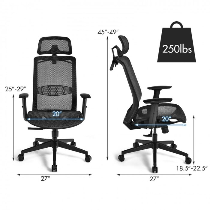 Mesh Office Chair with Clothing Rack, Height Adjustable