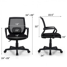 Load image into Gallery viewer, Black Mesh Swivel Adjustable Office Computer Chair with Lumbar Support
