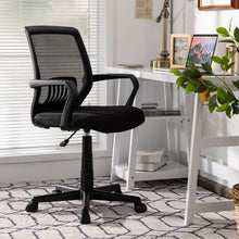Load image into Gallery viewer, Black Mesh Swivel Adjustable Office Computer Chair with Lumbar Support
