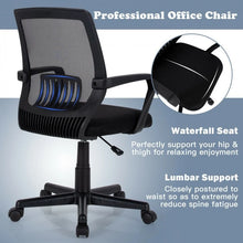 Load image into Gallery viewer, Black Mesh Swivel Adjustable Office Computer Chair with Lumbar Support

