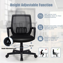 Load image into Gallery viewer, Black Mesh Swivel Adjustable Office Computer Chair with Lumbar Support
