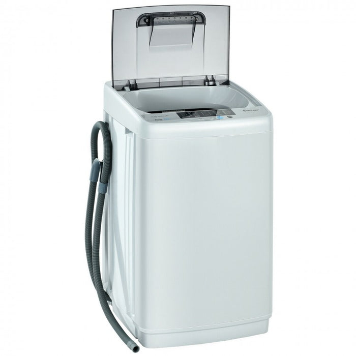 8.8 lbs Portable Large Capacity Gray Fully Automatic Washing Machine Spin Dryer with Drain Pump