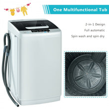 Charger l&#39;image dans la galerie, 8.8 lbs Portable Large Capacity Gray Fully Automatic Washing Machine Spin Dryer with Drain Pump
