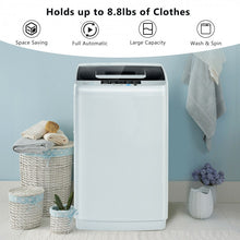 Charger l&#39;image dans la galerie, 8.8 lbs Portable Large Capacity Gray Fully Automatic Washing Machine Spin Dryer with Drain Pump
