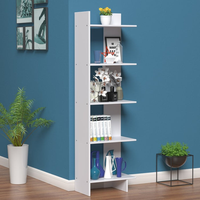 5-Tier Free-Standing Floor Bookcase - Office Furniture Storage Shelving Unit