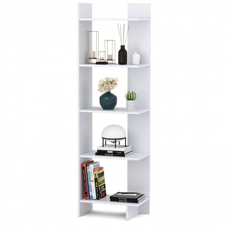 5-Tier Free-Standing Floor Bookcase - Office Furniture Storage Shelving Unit