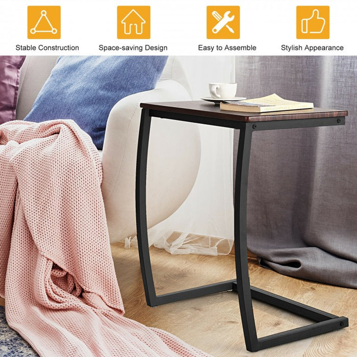 Costway Industrial Style Coffee Side Table - Suitable for Living Room, Bedroom, and Study
