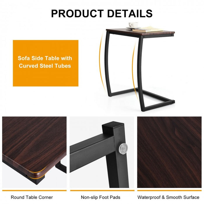 Costway Industrial Style Coffee Side Table - Suitable for Living Room, Bedroom, and Study