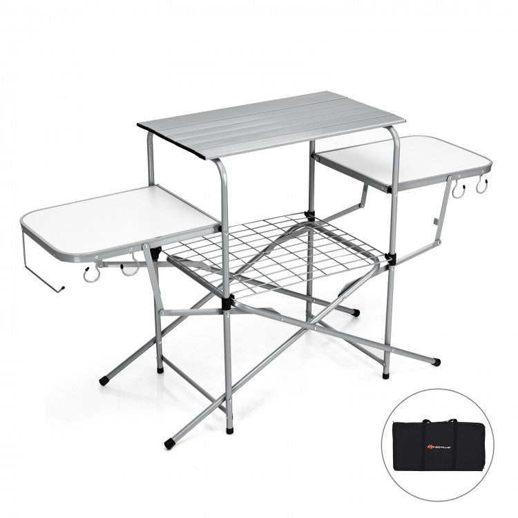 Outdoor Aluminum Portable Folding BBQ Table Grill