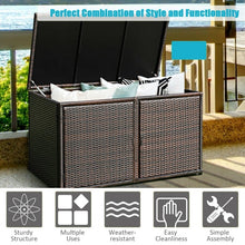 Load image into Gallery viewer, 88 Gallon Garden Patio Rattan Storage Container Box
