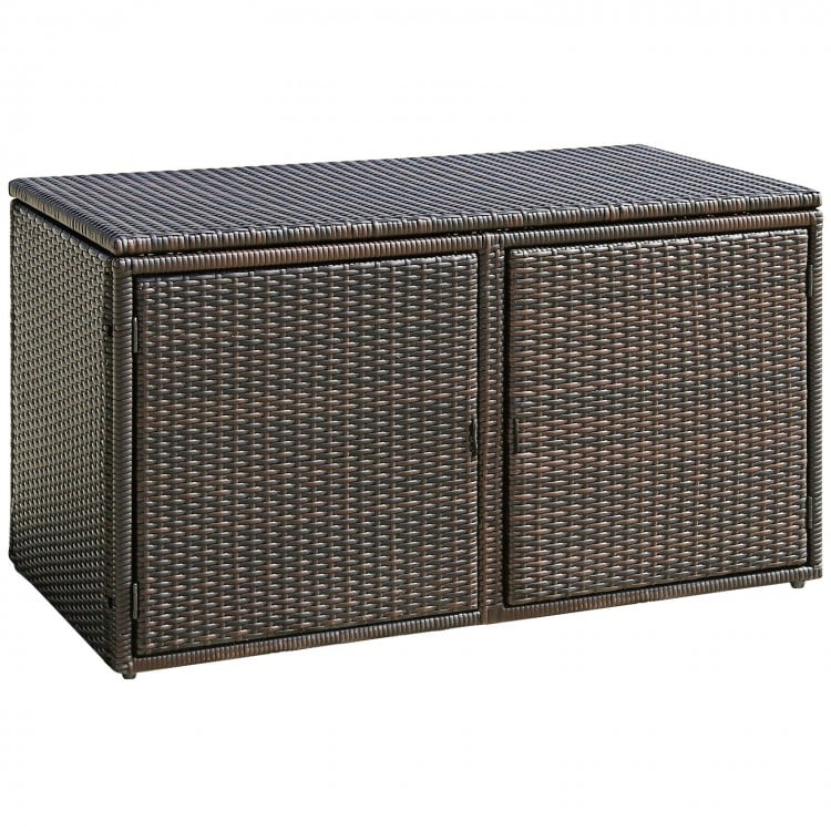 88 Gallon Garden Patio Rattan Storage Container Box