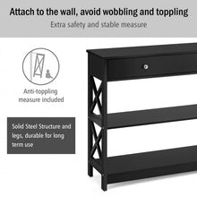 Load image into Gallery viewer, Costway Modern White/Black Entryway Table with Drawer - Suitable for Living Room and Porch
