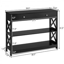 Load image into Gallery viewer, Costway Modern White/Black Entryway Table with Drawer - Suitable for Living Room and Porch
