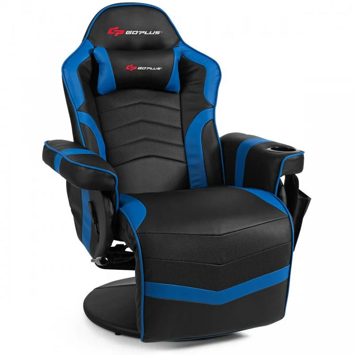 2024 High-Back Massage Gaming Chair with Headrest and Cup Holder