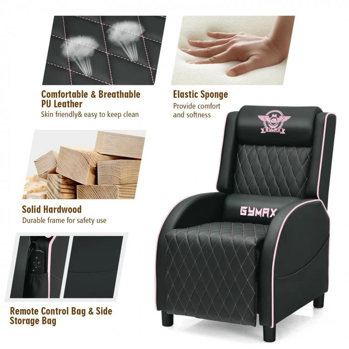 Gaming Massage Recliner Sofa with Headrest, Ideal for Home Theater