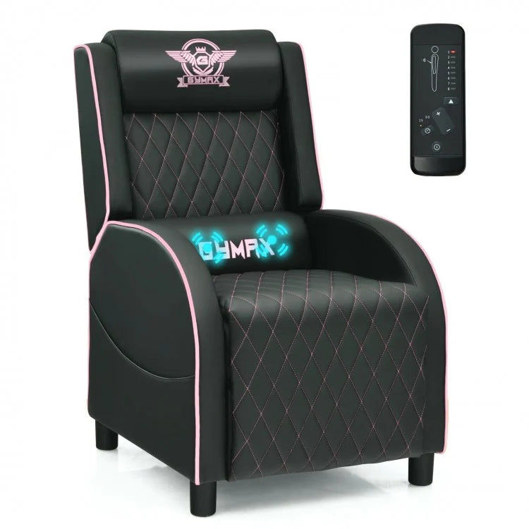 Gaming Massage Recliner Sofa with Headrest, Ideal for Home Theater